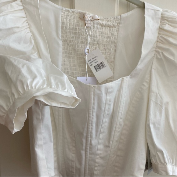 WAYF | Puff Sleeve Bustier Top in White • S - Picture 10 of 12